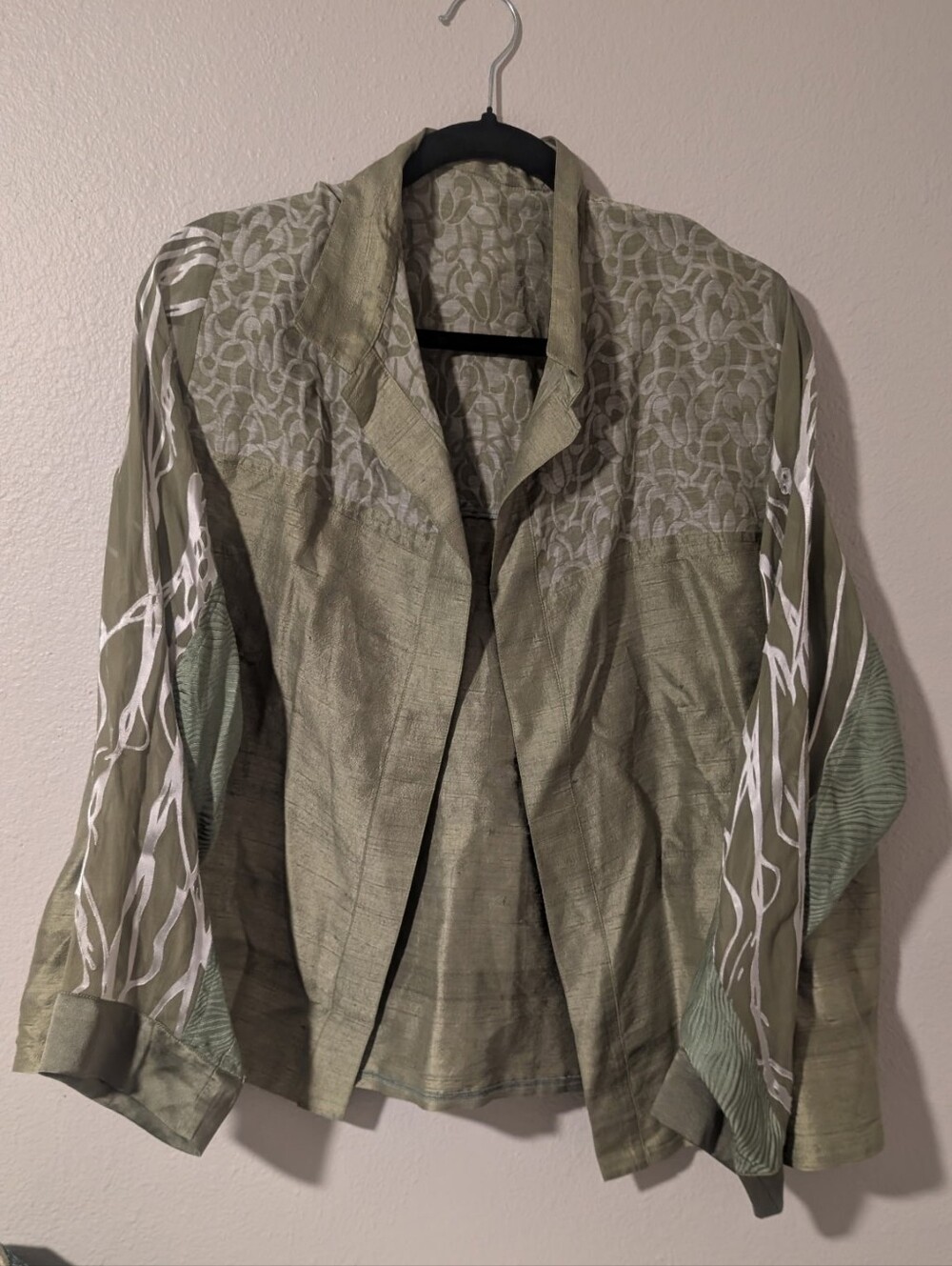 Bali/ Thailand Attire- Olive Green Patterned Women's Jacket